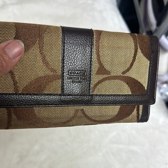 Coach Brown and Black Signature Wallet - Picture 8 of 11